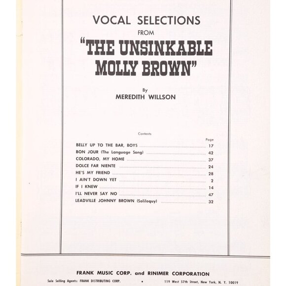 Vintage Unsinkable Molly Brown Vocal Selections Debbie Reynolds 1960 Song Book - Picture 6 of 9